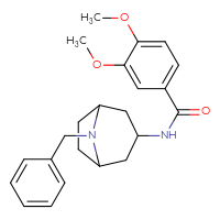 Chemical structure of N-{8-benzyl-8-azabicyclo[3.2.1]octan-3-yl}-3,4-dimethoxybenzamide - CSSB00046613260