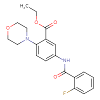 Chemical structure of ethyl 5-(2-fluorobenzamido)-2-(morpholin-4-yl)benzoate - CSSB00121599629