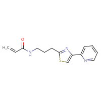 Chemical structure of N-{3-[4-(pyridin-2-yl)-1,3-thiazol-2-yl]propyl}prop-2-enamide - CSSB02015612526