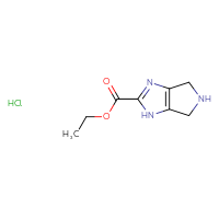 Chemical structure of ethyl 1H,4H,5H,6H-pyrrolo[3,4-d]imidazole-2-carboxylate hydrochloride - CSSB06744473530