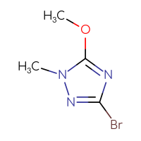 Chemical structure of 3-bromo-5-methoxy-1-methyl-1H-1,2,4-triazole - CSSB00009831490