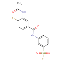 Chemical structure of 3-(3-acetamido-4-fluorobenzamido)benzene-1-sulfonyl fluoride - CSSB00159264681