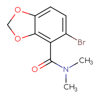 Chemical structure of 5-bromo-N,N-dimethyl-2H-1,3-benzodioxole-4-carboxamide - CSSB02283616366