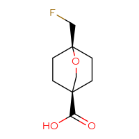 Chemical structure of (1r,4r)-1-(fluoromethyl)-2-oxabicyclo[2.2.2]octane-4-carboxylic acid - CSSB21123237351