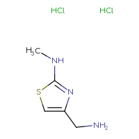 Chemical structure of 4-(aminomethyl)-N-methyl-1,3-thiazol-2-amine dihydrochloride - CSSB00000753663