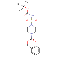 Chemical structure of benzyl 4-({[(tert-butoxy)carbonyl]amino}sulfonyl)piperazine-1-carboxylate - CSSB00010211384