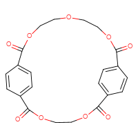 Chemical structure of 3,6,13,16,19-pentaoxatricyclo[19.2.2.2⁸,¹¹]heptacosa-1(23),8,10,21,24,26-hexaene-2,7,12,20-tetrone - CSSB02495362997