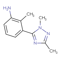 Chemical structure of 3-(1,3-dimethyl-1H-1,2,4-triazol-5-yl)-2-methylaniline - CSSB00029851220