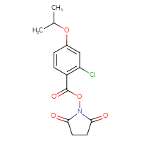 Chemical structure of 2,5-dioxopyrrolidin-1-yl 2-chloro-4-(propan-2-yloxy)benzoate - CSSB20269535204
