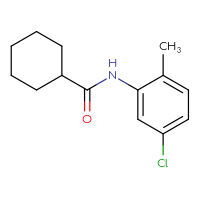 Chemical structure of N-(5-chloro-2-methylphenyl)cyclohexanecarboxamide - CSSB00046218810