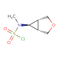 Chemical structure of N-methyl-N-[(1R,5S,6R)-3-oxabicyclo[3.1.0]hexan-6-yl]sulfamoyl chloride - CSSB09880870920