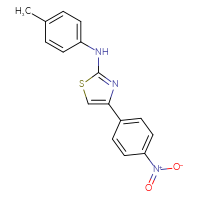 Chemical structure of N-(4-methylphenyl)-4-(4-nitrophenyl)-1,3-thiazol-2-amine - CSSB00160653107