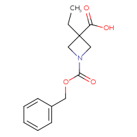 Chemical structure of 1-[(benzyloxy)carbonyl]-3-ethylazetidine-3-carboxylic acid - CSSB00116538606