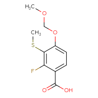 Chemical structure of 2-fluoro-4-(methoxymethoxy)-3-(methylsulfanyl)benzoic acid - CSSB06835378274