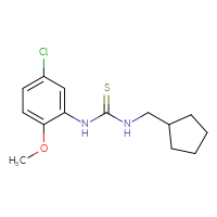 Chemical structure of 1-(5-chloro-2-methoxyphenyl)-3-(cyclopentylmethyl)thiourea - CSSB02020096123