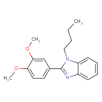 Chemical structure of 1-butyl-2-(3,4-dimethoxyphenyl)-1H-1,3-benzodiazole - CSSB00028111232
