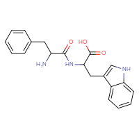 Chemical structure of 2-(2-amino-3-phenylpropanamido)-3-(1H-indol-3-yl)propanoic acid - CSSB00159325875