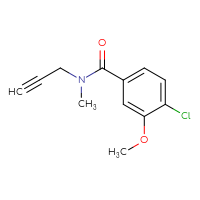 Chemical structure of 4-chloro-3-methoxy-N-methyl-N-(prop-2-yn-1-yl)benzamide - CSSB01994097882