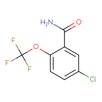 Chemical structure of 5-chloro-2-(trifluoromethoxy)benzamide - CSSB00000061639