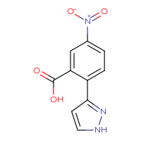 Chemical structure of 5-nitro-2-(1H-pyrazol-3-yl)benzoic acid - CSSB15035158690