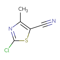Chemical structure of 2-chloro-4-methyl-1,3-thiazole-5-carbonitrile - CSSB00009824547