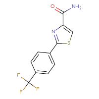 Chemical structure of 2-[4-(trifluoromethyl)phenyl]-1,3-thiazole-4-carboxamide - CSSB06589896385