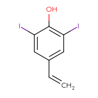 Chemical structure of 4-ethenyl-2,6-diiodophenol - CSSB06744556716