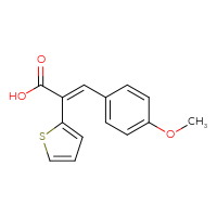 Chemical structure of (2Z)-3-(4-methoxyphenyl)-2-(thiophen-2-yl)prop-2-enoic acid - CSSB00102558094