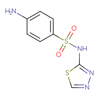 Chemical structure of 4-amino-N-(1,3,4-thiadiazol-2-yl)benzene-1-sulfonamide - CSSB00000292848