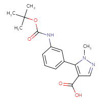 Chemical structure of 5-(3-{[(tert-butoxy)carbonyl]amino}phenyl)-1-methyl-1H-pyrazole-4-carboxylic acid - CSSB00103048943
