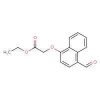 Chemical structure of ethyl 2-[(4-formylnaphthalen-1-yl)oxy]acetate - CSSB21238666319