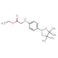 Chemical structure of ethyl 2-{[4-(4,4,5,5-tetramethyl-1,3,2-dioxaborolan-2-yl)phenyl]amino}acetate - CSSB00010144545