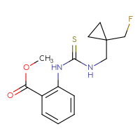 Chemical structure of methyl 2-[({[1-(fluoromethyl)cyclopropyl]methyl}carbamothioyl)amino]benzoate - CSSB21432445648