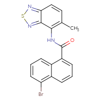 Chemical structure of 5-bromo-N-(5-methyl-2,1,3-benzothiadiazol-4-yl)naphthalene-1-carboxamide - CSSB00121595357