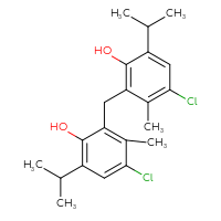 Chemical structure of 4-chloro-2-{[3-chloro-6-hydroxy-2-methyl-5-(propan-2-yl)phenyl]methyl}-3-methyl-6-(propan-2-yl)phenol - CSSB00020678830