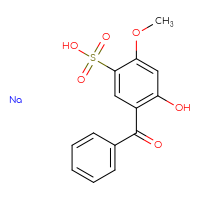 Chemical structure of 5-benzoyl-4-hydroxy-2-methoxybenzene-1-sulfonic acid sodium - CSSB14813031039