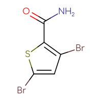 Chemical structure of 3,5-dibromothiophene-2-carboxamide - CSSB00102600362