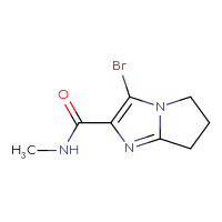 Chemical structure of 3-bromo-N-methyl-5H,6H,7H-pyrrolo[1,2-a]imidazole-2-carboxamide - CSSB02283620552
