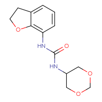 Chemical structure of 3-(2,3-dihydro-1-benzofuran-7-yl)-1-(1,3-dioxan-5-yl)urea - CSSB21432497373