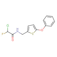 Chemical structure of 2-chloro-2-fluoro-N-[(5-phenoxythiophen-2-yl)methyl]acetamide - CSSB21332078361