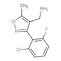 Chemical structure of 1-[3-(2-chloro-6-fluorophenyl)-5-methyl-1,2-oxazol-4-yl]methanamine - CSSB00010165615
