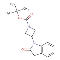Chemical structure of tert-butyl 3-(2-oxo-2,3-dihydro-1H-indol-1-yl)azetidine-1-carboxylate - CSSB21123232212