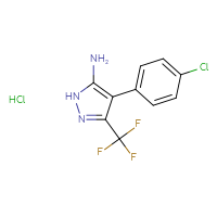 Chemical structure of 4-(4-chlorophenyl)-3-(trifluoromethyl)-1H-pyrazol-5-amine hydrochloride - CSSB00000709411