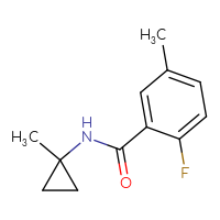 Chemical structure of 2-fluoro-5-methyl-N-(1-methylcyclopropyl)benzamide - CSSB00012073546