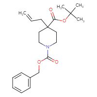Chemical structure of 1-benzyl 4-tert-butyl 4-(prop-2-en-1-yl)piperidine-1,4-dicarboxylate - CSSB00010253287