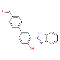 Chemical structure of 3'-(1H-1,3-benzodiazol-2-yl)-4'-hydroxy-[1,1'-biphenyl]-4-carbaldehyde - CSSB13790025404