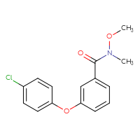Chemical structure of 3-(4-chlorophenoxy)-N-methoxy-N-methylbenzamide - CSSB02035207517