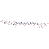 Chemical structure of (4S)-4-[(2S)-3-carboxy-2-{[(2S)-1-[(2S)-2-[(2S)-2-[(2S)-2-[(2S)-2-[(2S)-2-[(2S)-2-[(2S)-2-[(2S)-2-{[(2S)-1-[(2S)-2-[(2S)-2-[(2S)-2-[(2S)-2-[(2S)-2-[(2S)-2-acetamidopropanamido]propanamido]-3-methylbutanamido]propanamido]-4-methylpentanamido]-4-methylpentanoyl]pyrrolidin-2-yl]formamido}propanamido]-3-methylbutanamido]-4-methylpentanamido]-4-methylpentanamido]propanamido]-4-methylpentanamido]-4-methylpentanamido]propanoyl]pyrrolidin-2-yl]formamido}propanamido]-4-{[(1S)-1-{[(2S)-1-carboxy-3-oxopropan-2-yl]carbamoyl}-2-methylpropyl]carbamoyl}butanoic acid - CSSB14929137594