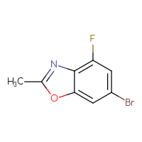 Chemical structure of 6-bromo-4-fluoro-2-methyl-1,3-benzoxazole - CSSB00016220554