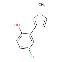 Chemical structure of 4-chloro-2-(1-methyl-1H-pyrazol-3-yl)phenol - CSSB00012347264
